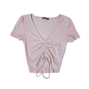 Zara Blush Pink Cropped Tee